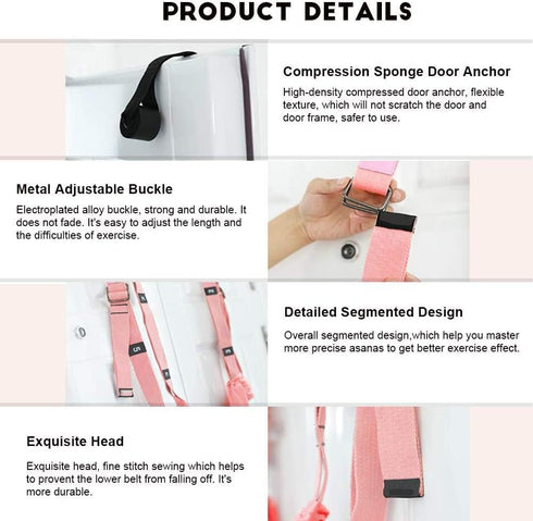 Fitness Yoga Stretching Strap - Adjustable Leg Stretcher for Home Gym Equipment