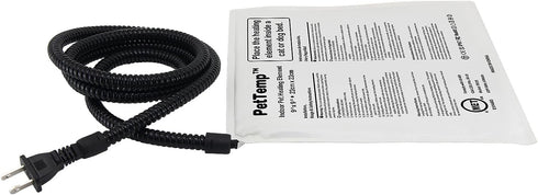 Pet Bed Warmer, Heating Pad to Insert Inside, Waterproof Chew Resistant Cord (M:9'' x 9'')