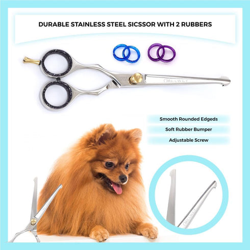 Set Left-Handed Pet dog Grooming Scissors Pro-Grade Curved Shears for Dogs Cats - Precision Crafted Sharp Blades