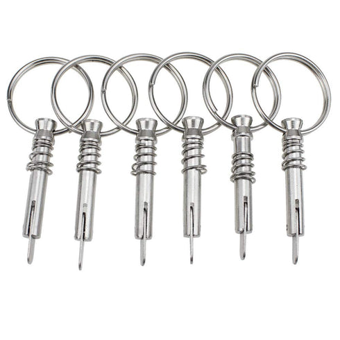 Hysagtek 6 Pcs Bimini Pins, 1/4" Diameter Quick Release Pin Boat Canopy Hardware, 316 Stainless Steel