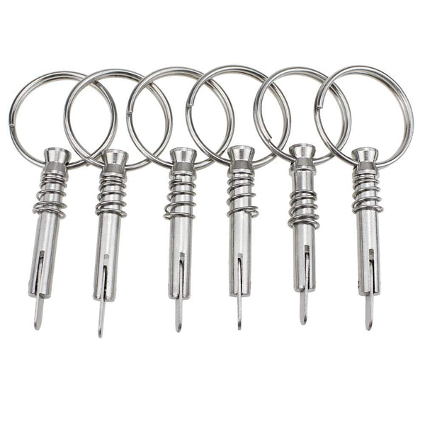 Hysagtek 6 Pcs Bimini Pins, 1/4" Diameter Quick Release Pin Boat Canopy Hardware, 316 Stainless Steel