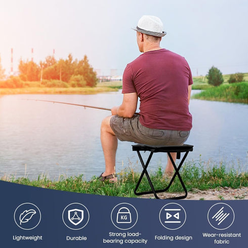 Wannasky Picnics-1PCS Folding Stool, Mini Outdoor Camping Stool, Portable Small Foldable Lightweight Hunting Seat