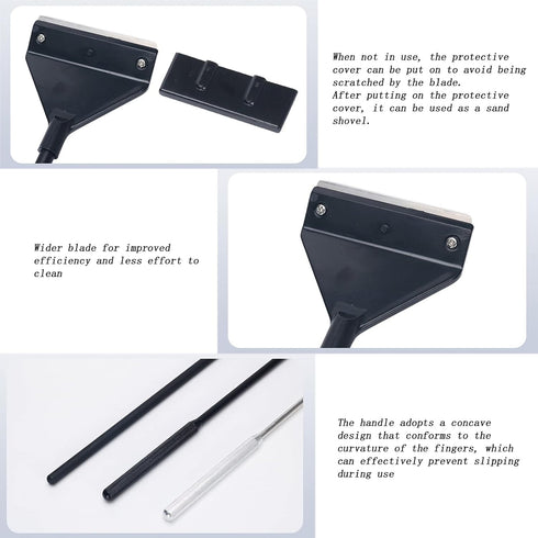 Aluminum Alloy Algae Scraper | Lightweight Aquarium Cleaning Tool with Adjustable Length & Long Telescopic Handle