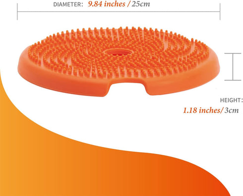 PetDreamHouse Interactive Spin Slow Dog Bowl - Dual-Sided Lick Mat Insert in Orange