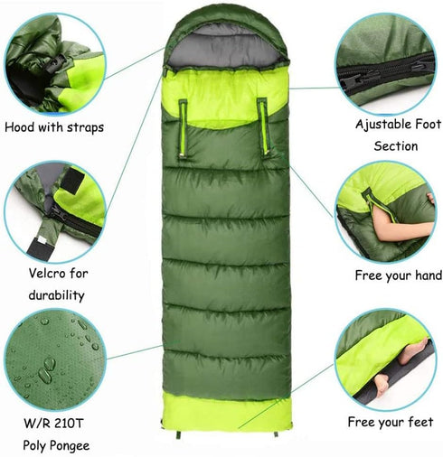 Sleeping Bags for Adults & Kids - Cold Weather & Warm XL Large 0 Degree Waterproof Sleeping Bag