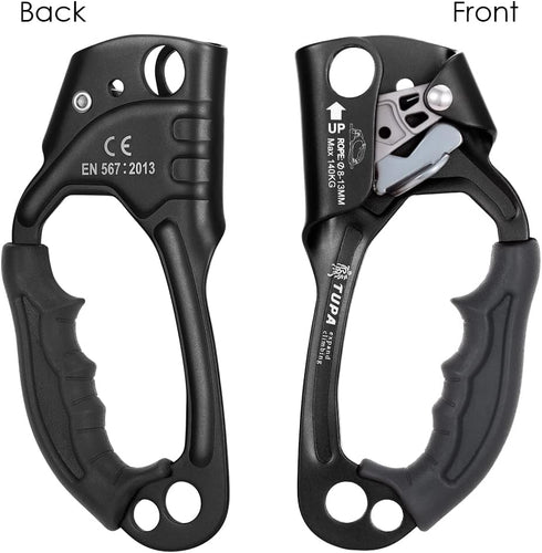 LIXADA Climbing Hand Ascender - 8-13mm Vertical Rope Access with Ergonomic Rubber Handle - CE Certified