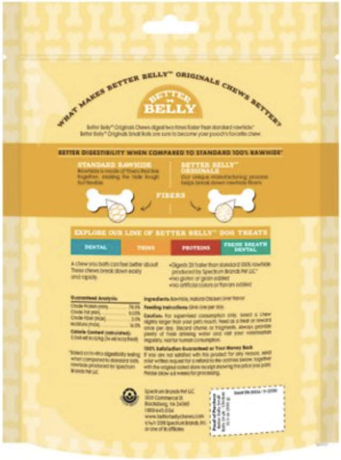 Better Belly Rawhide Chicken Liver Rolls, Small 20 Count, Pack of 2