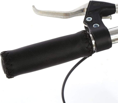 Yosoo Retro Artificial Leather Bicycle Handlebar Grips, 1 Pair for MTB Road Mountain Bike