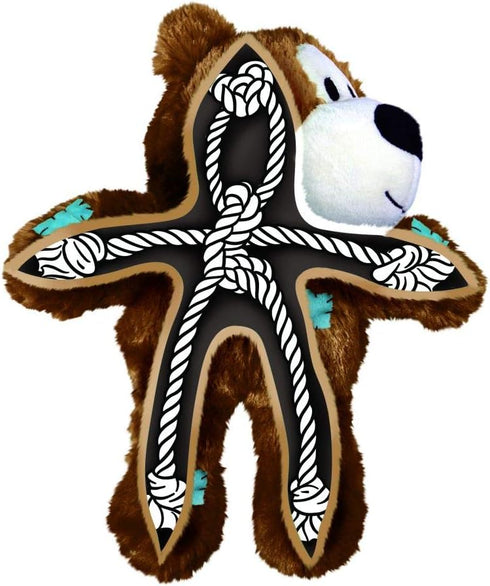 KONG Classic and Wild Knots Bear - Dog Chew Toy and Stuffed Rope Toy for Large Dogs