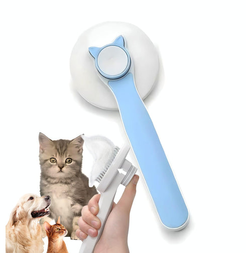 Cat Grooming Brush, Pet Hair Brush, Dog Slicker Brushes for Gently Removing Loose Undercoat (Blue).