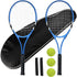 Tennis Rackets Set for 2 Players Recreational, Pre-Strung 27 Inch Light Adult Set with Tennis Balls