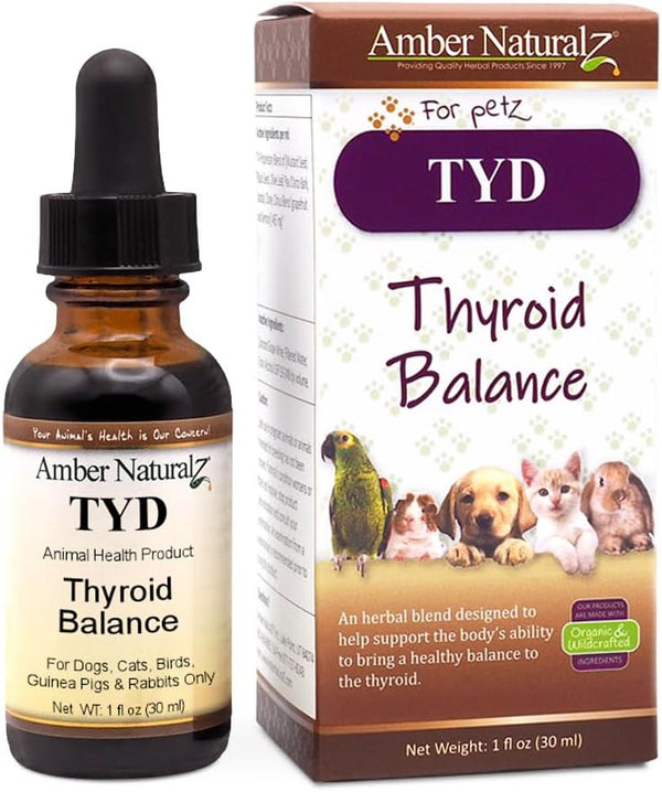 Amber NaturalZ TYD Thyroid Balance Herbal Supplement for Dogs, Cats, Birds, Guinea