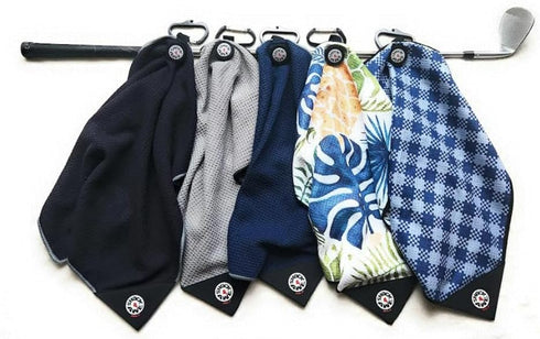 Magnetic 4-in-1 Multi Tool Golf Towel - Microfiber Waffle Design, Silicone Brush, Groove Cleaner, Bag Clip