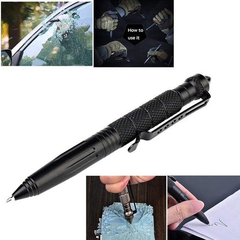 KEPEAK Military Tactical Pen - Professional Self Defense Pen with Emergency Glass Breaker, Tungsten Steel, 6 Refills