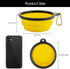 3 Collapsible Silicone Dog Bowl, Foldable Expandable Cup Dish for Small Pet Cat Food Water Feeding Portable Travel Bowl, Free Pet ID-Tag (S/Yellow+Blue+Black)