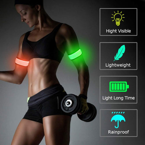 LOBKIN Safety Bracelets, LED Slap Armband for Kids Walking at Night, Safe LED Light Reflective Belt for Runners