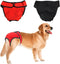 NACOCO 2 Pack Female Dog Diapers, Adjustable Leakproof Sanitary Panties for Small Medium Large Dogs, Black & Red (M)