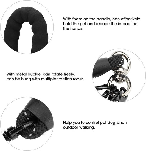 4 Way Dog Leash, 4 in 1 Traction Rope for Dogs Cats Outdoor Walking for Medium Large Dogs
