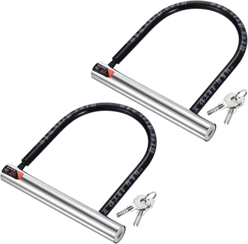 PATIKIL Bike U Lock 2 Pack, Anti Theft Bicycle Lock with 2 Keys, High-Security Zinc Alloy