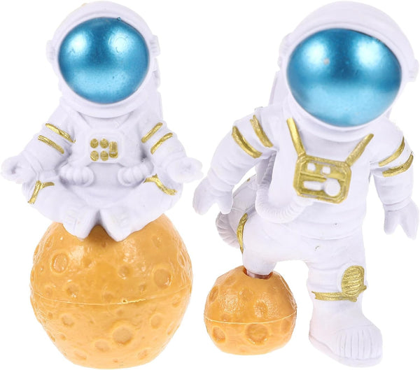 Mipcase 2pcs Fish Tank Landscaping Ornaments, Spaceman Toy Sculpture for Aquarium Decor
