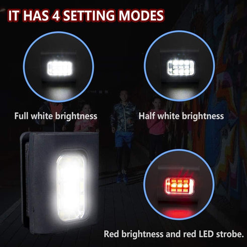 GOANDO 2 Pack Running Lights, Safety LED Light for Joggers, High Visibility Reflective Gear with USB Charging