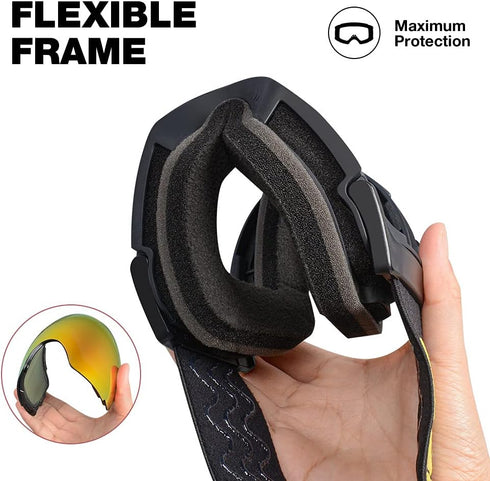 ZIONOR X4 Ski Goggles with Magnetic Lens - Snowboard Goggles for Men and Women, Anti-fog UV Protection