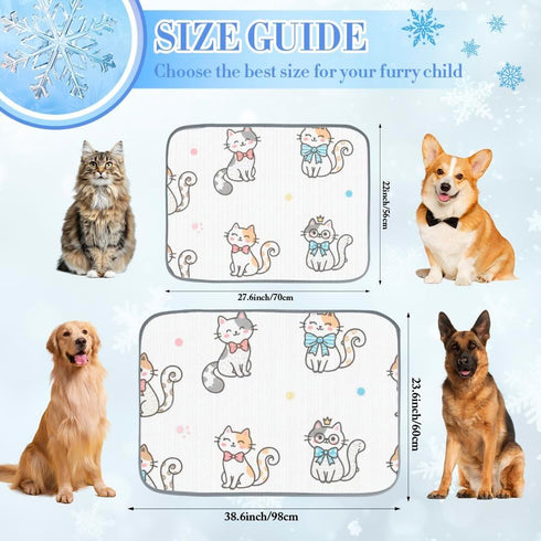 imiBBWQu Summer 27" 22" Cooling Dog Bed Bow Cats White Floral Cooling Crate Mat for Dogs Washable Portable Pet Pad Dog