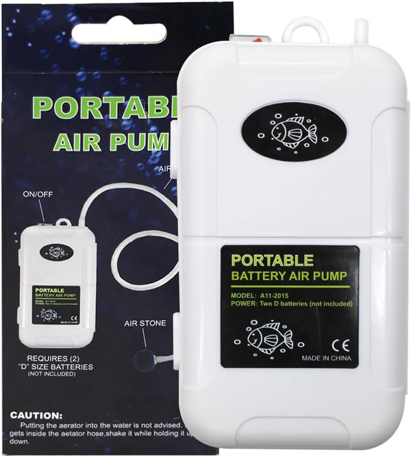 Portable Battery Air Pump for Fishing Trips, 6 Gallons Aeration Pump for Outdoor Use