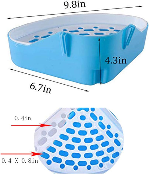 kathson Small Litter Box, Guinea Pig Litter Tray for Ferret Potty Training, Corner Litter Pan
