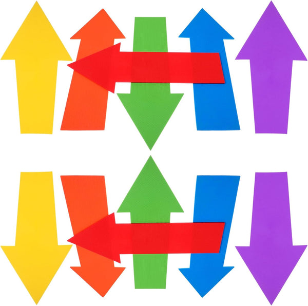 Douaowoc 12 Pack Colorful Arrow Spot Marker, 15 Inch Non-Slip Directional Arrow Floor