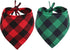 2 Pcs Dog Bandana Christmas Pet Triangle Scarf Accessories - Red Green Black Plaid