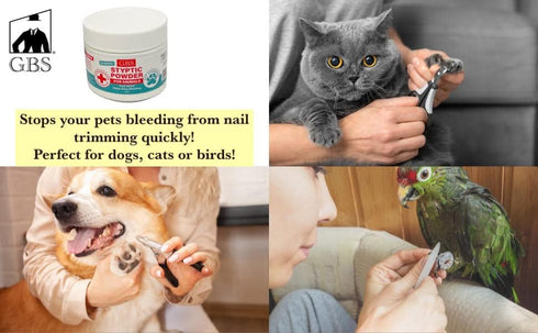 G.B.S 5 oz Styptic Powder for Animals - Stop Bleeding Styptic Clotting Powder for Dogs, Cats & Birds (3)