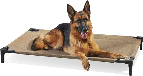 COOLAROO Cooling Elevated Dog Bed PRO Standard, Fits in 48in Crate, Easy Assembly Frame, Nutmeg Color