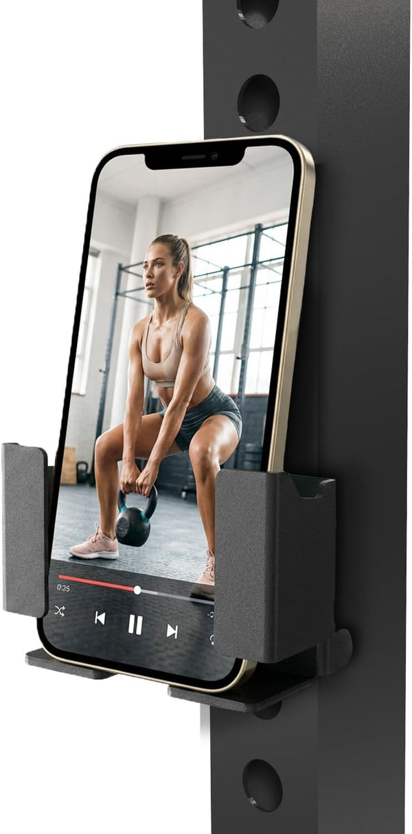 Lights Mountain Power Rack Phone Mount, Hook-On Smartphone Holder for 22/33 Squat Rack Upright,