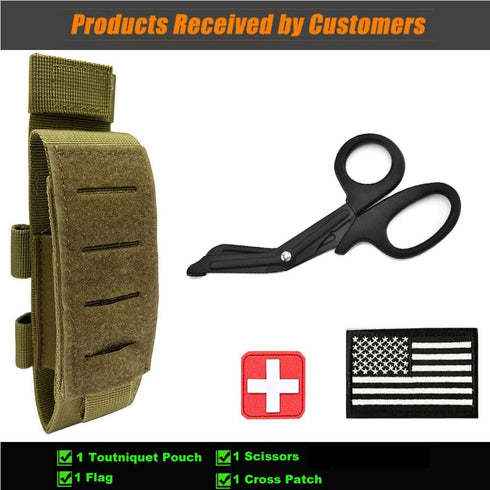 1000D Laser Cut Tactical Molle Tourniquet Holder, Molle Medical Trauma Shears Pouch EMT Scissors Bag Fit