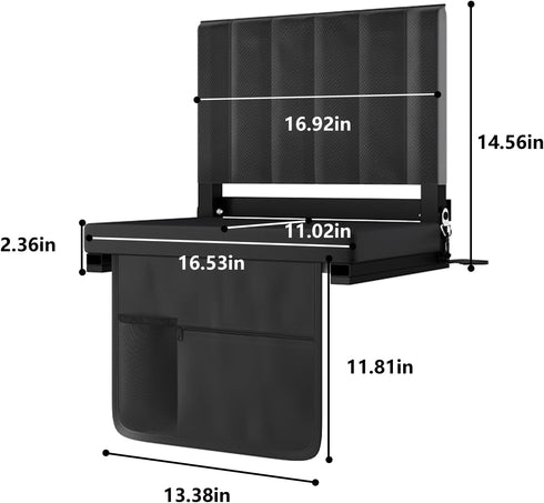 CHIQUERID Portable Stadium Seat with Back Support, Folding Bleacher Chair with Cushion, Cup Holders, Storage Pockets