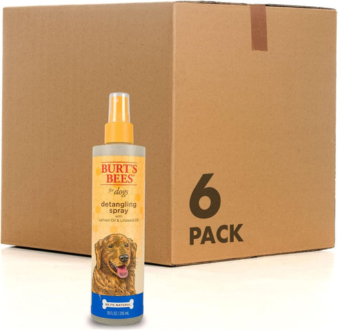 Burt's Bees for Pets Detangling Spray with Lemon and Linseed, 10 oz - Dog and Puppy Fur Detangler, 6 Pack