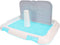 Pet Dog Toilet Litter Box, Portable Indoor Puppy Training Toilet Tray, Blue