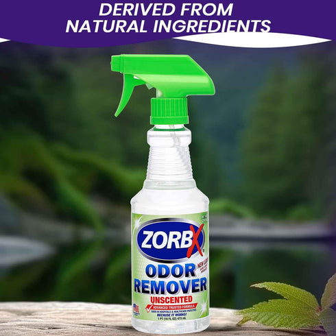 ZORBX Unscented Odor Eliminator Spray for Strong Odor, 16 Oz - Advanced Trusted Formula