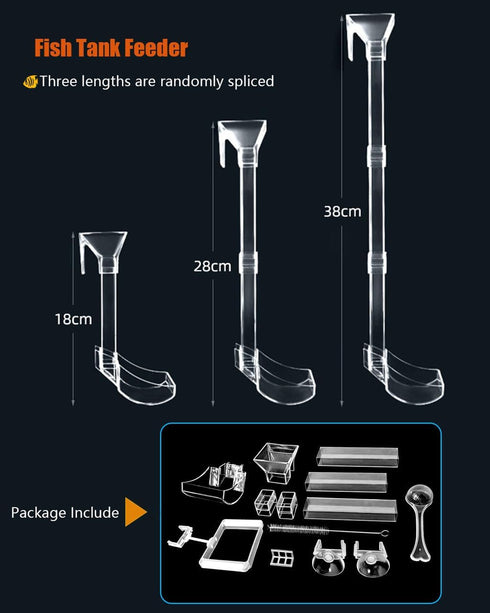Shrimp Feeding Dish Set, Aquarium Fish Feeder Tube Kit with Feeding Ring and Cleaning Brush