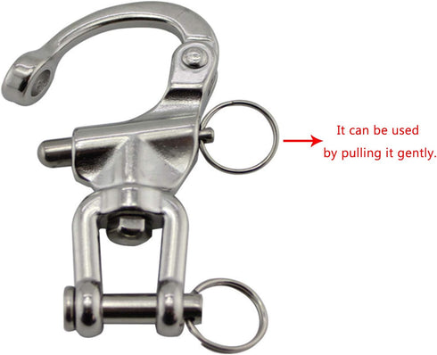 NRC&XRC Pair Jaw Swivel Snap Shackle, 316 Stainless Steel for Sailboat Spinnaker Halyard