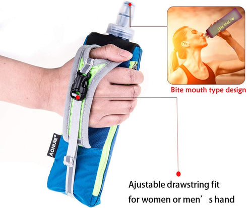 Geila Handheld Water Bottle for Running, 17 oz Grip Bottle with Hand Strap Hydration Pack