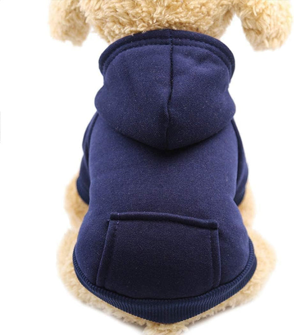 Idepet Pet Dog Hoodies - Warm Coat Jacket for Small Dogs, Chihuahua Clothes, Autumn Outfits (XS, Navy Blue)
