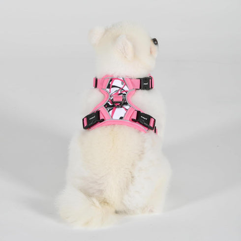 Puppia Abstract Dog Harness H, Adjustable Neck and Chest, Reflective Paint Pattern, Front and Back D-Ring for Small and
