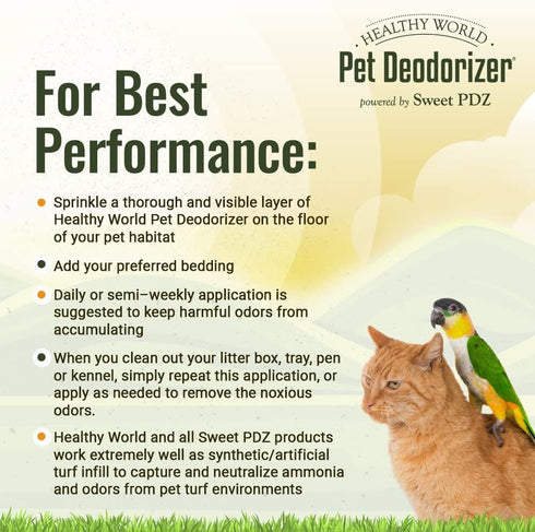 Healthy World Pet Deodorizer - 3.5 lbs Pet Habitat & Litter Box Additive