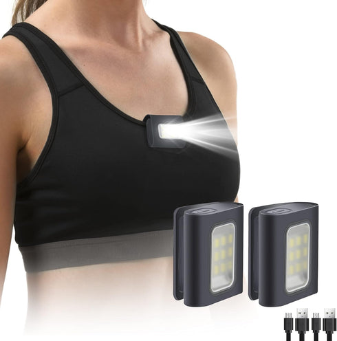 Yzoni 2Pack Running Lights, Safety Light with Strong Magnetic Clip for Night Running, Walking, Camping, Hiking