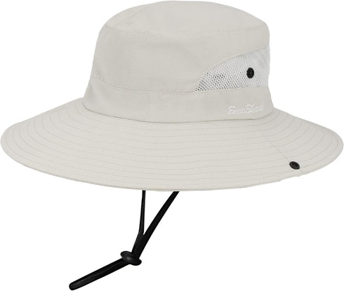 Women's Outdoor UV-Protection Foldable Sun Hats Mesh Wide-Brim Beach Fishing Hat