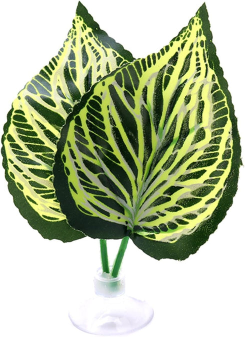 Betta Fish Leaf Bed Simulation Hammock, Natural Habitat Suction Cup Leaf Pad for Fishtank Spawning Grounds