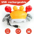 Crawling Crab Dog Toys, Interactive USB Rechargeable Toy with Music Sounds & Lights for Dogs and Cats