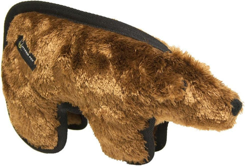 Hyper Pet Tough Plush Brown Bear Durable Dog Toy with Squeaker